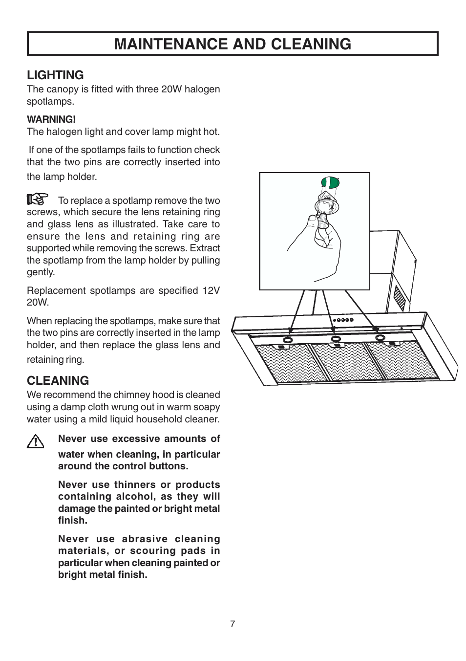 Maintenance and cleaning | Rangemaster ELTSHDC110SG User Manual | Page 8 / 16