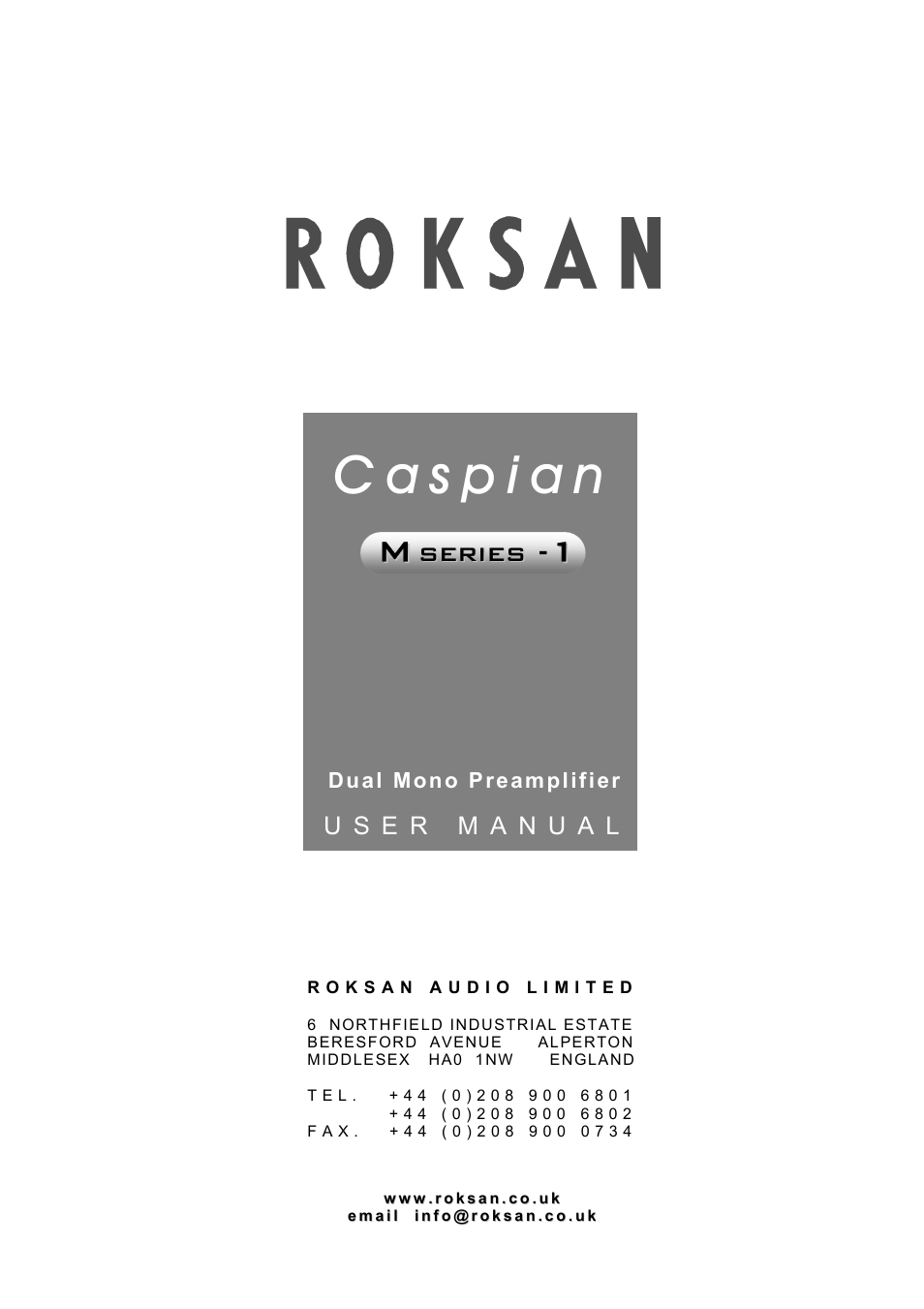 Roksan Audio M series --1 User Manual | 9 pages