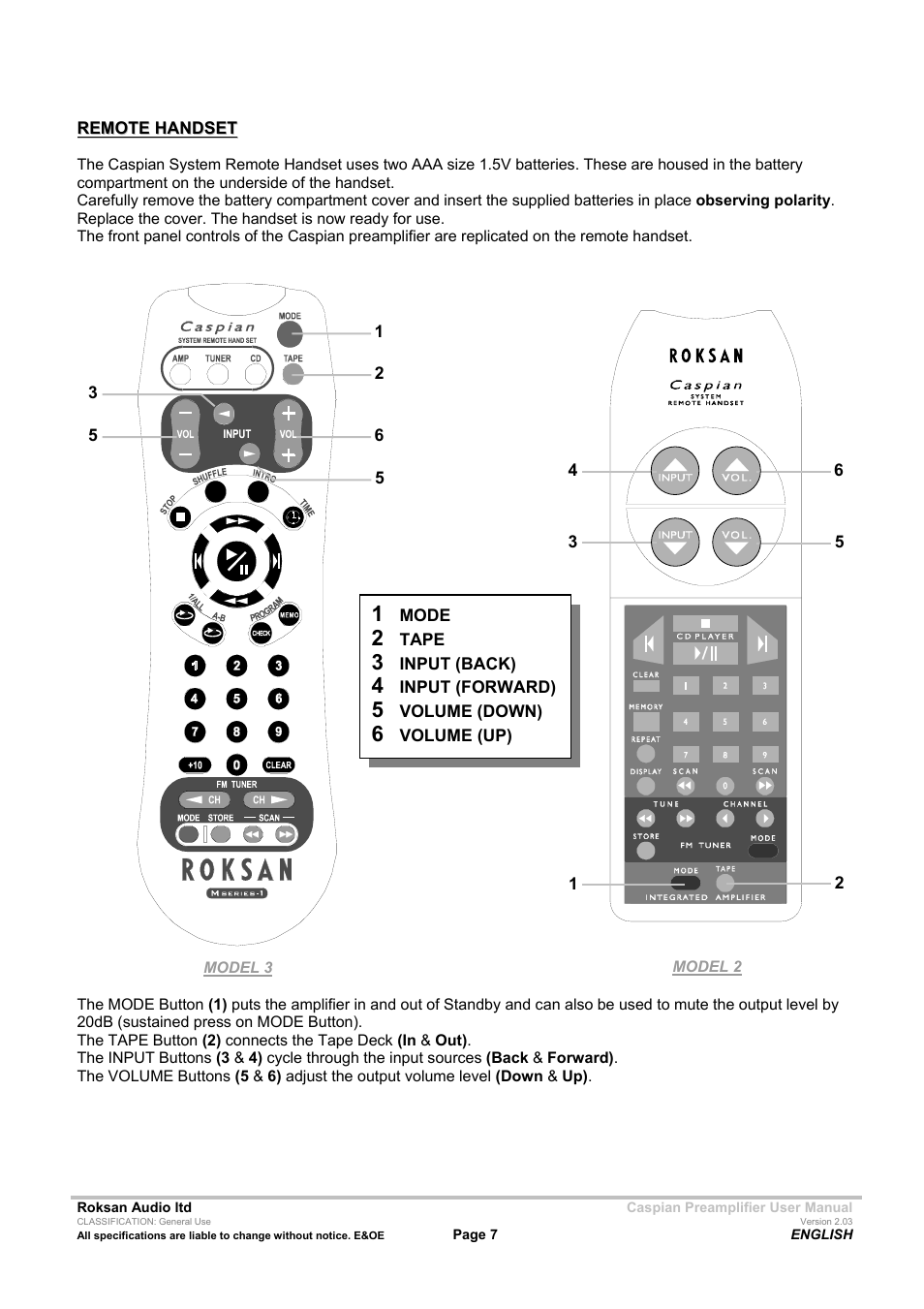 Roksan Audio M series --1 User Manual | Page 7 / 9