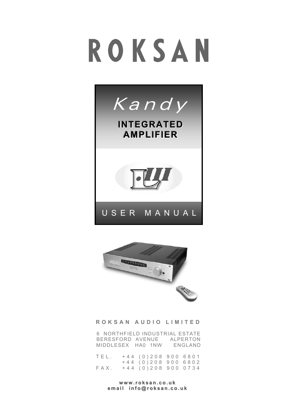 Roksan Audio LIII User Manual | 11 pages