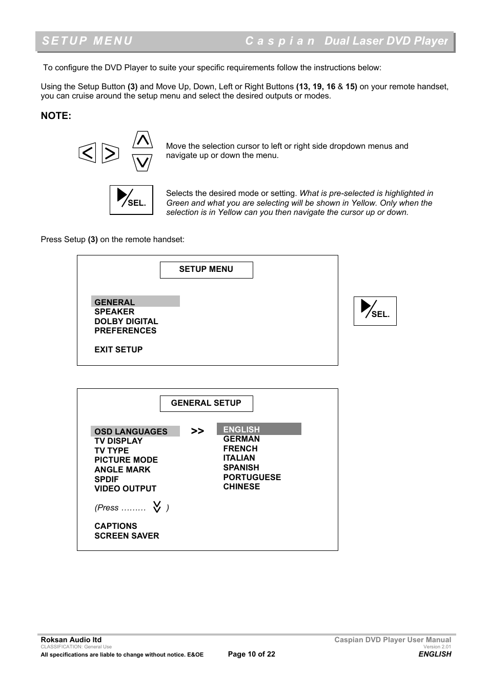 Dual laser dvd player | Roksan Audio Caspian User Manual | Page 10 / 22