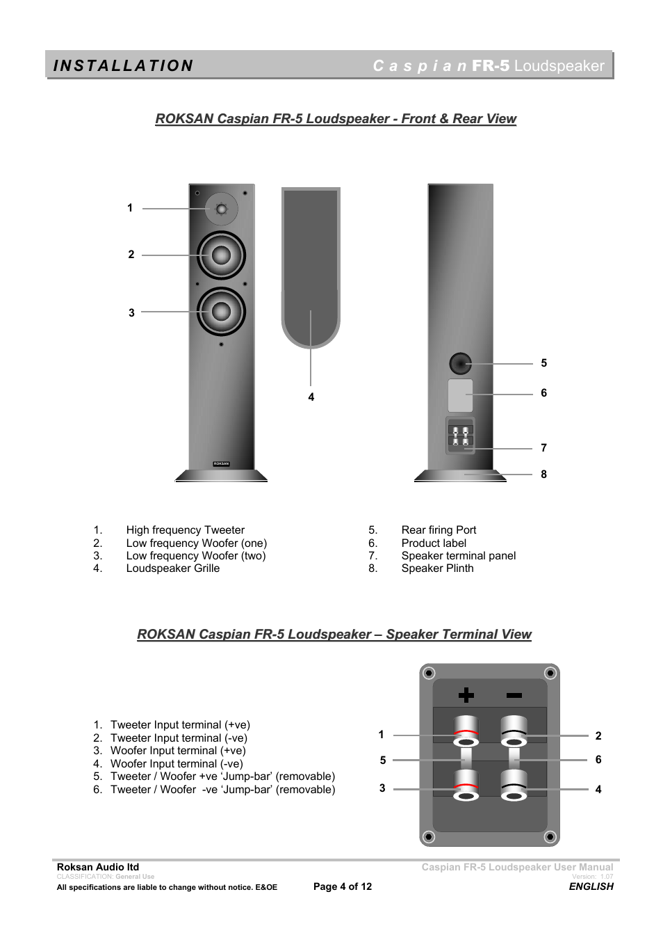 Roksan Audio FR - 5 User Manual | Page 4 / 12