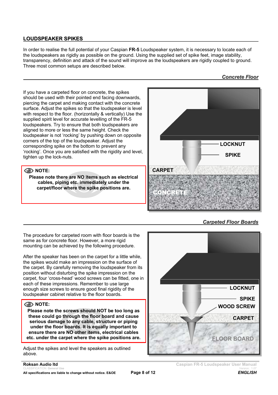 Roksan Audio FR - 5 User Manual | Page 8 / 12