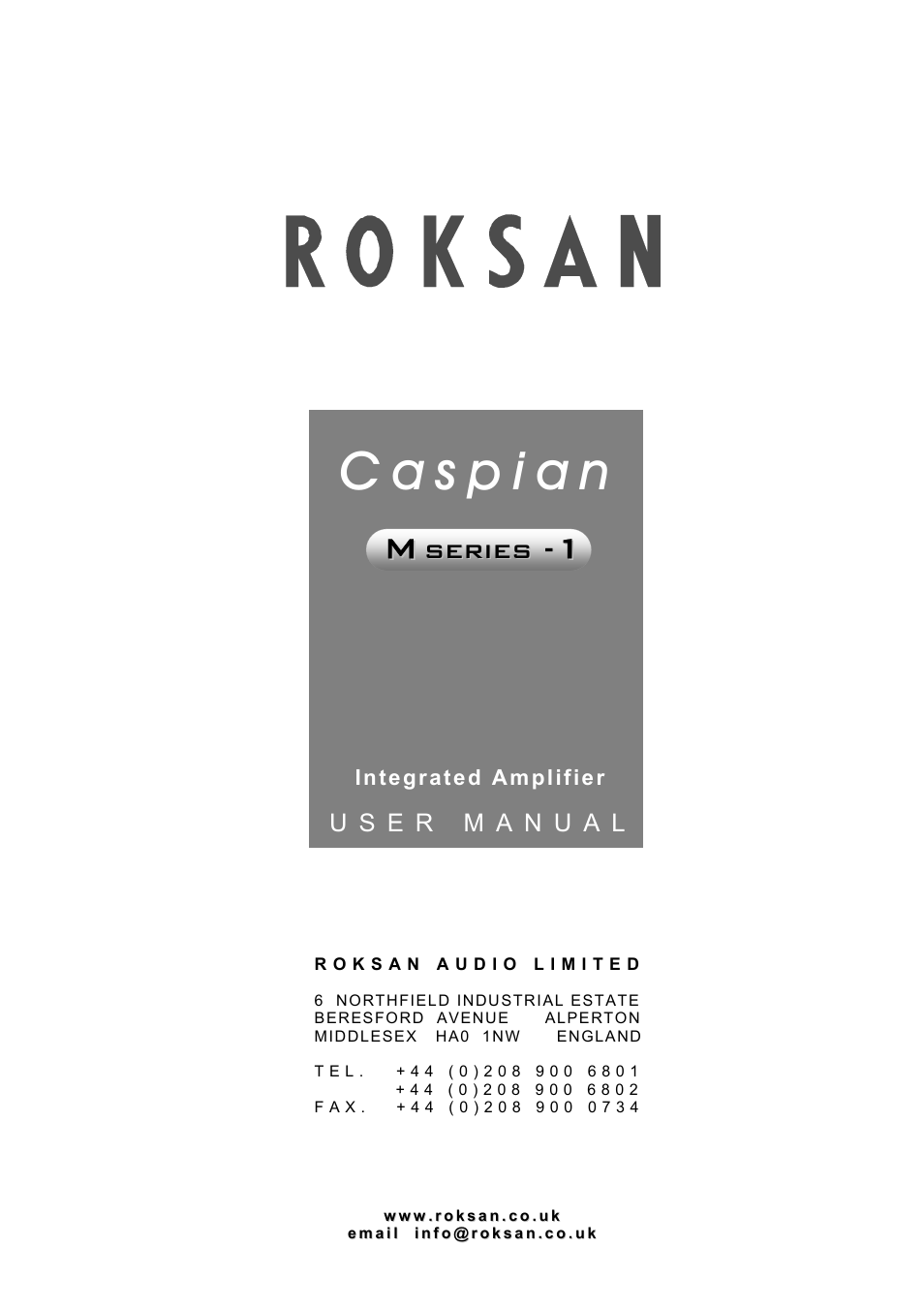 Roksan Audio M series --1 User Manual | 11 pages