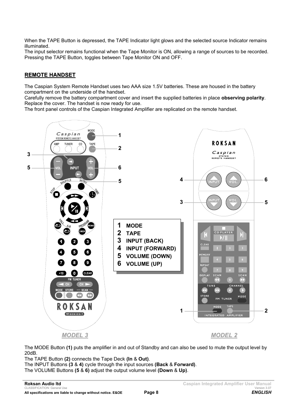Roksan Audio M series --1 User Manual | Page 8 / 11