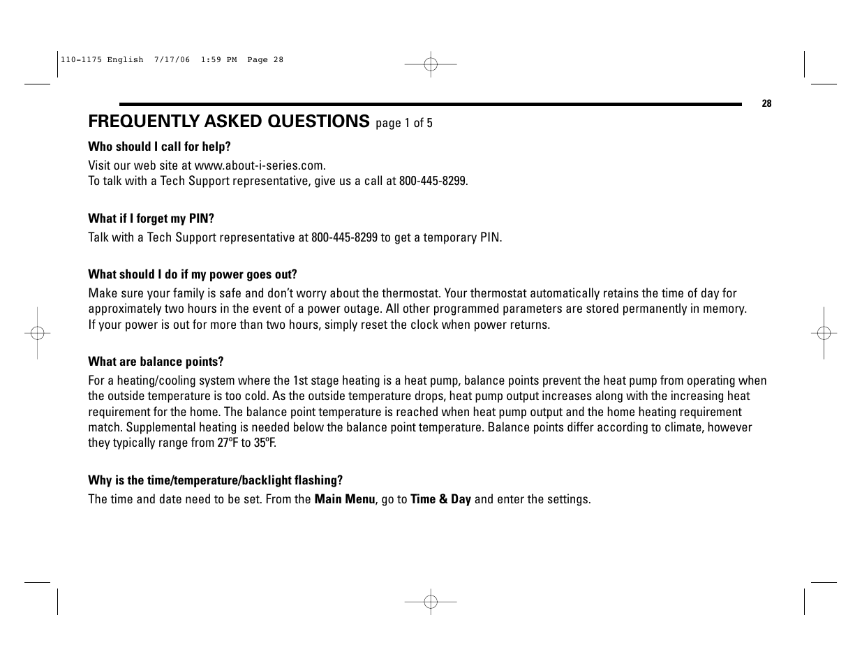 Frequently asked questions | Robertshaw 9825I2 User Manual | Page 28 / 36