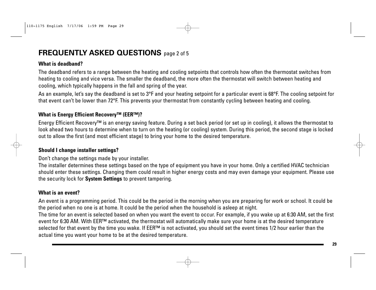 Frequently asked questions | Robertshaw 9825I2 User Manual | Page 29 / 36