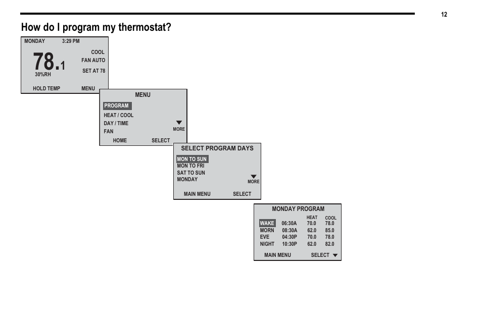 How do i program my thermostat | Robertshaw 9820I User Manual | Page 12 / 28