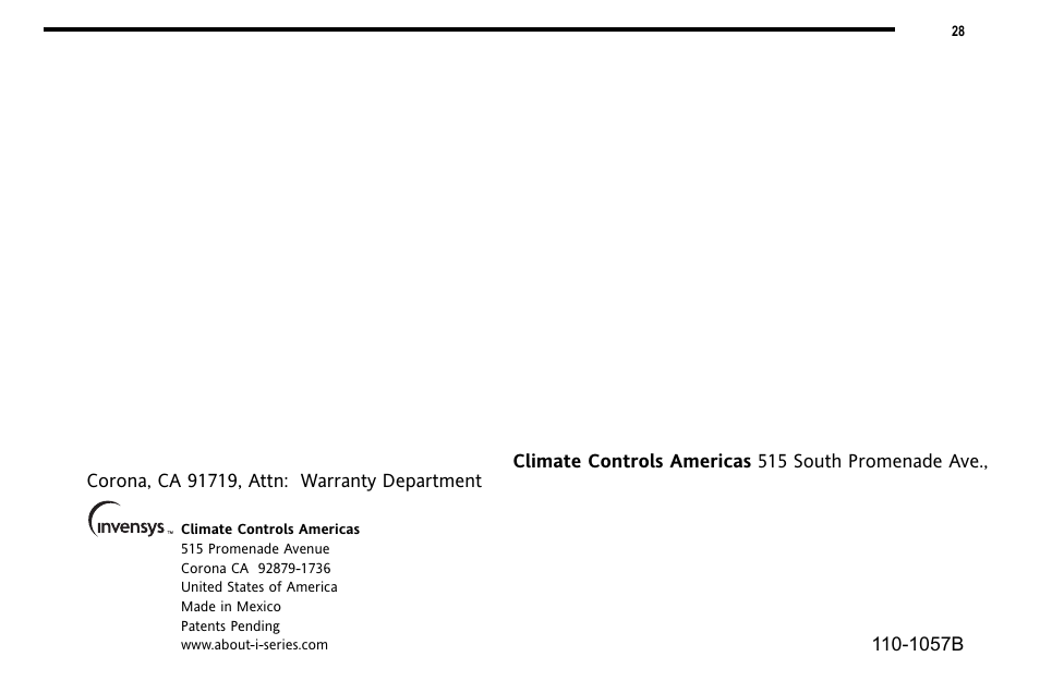 Two year limited warranty | Robertshaw 9820I User Manual | Page 28 / 28