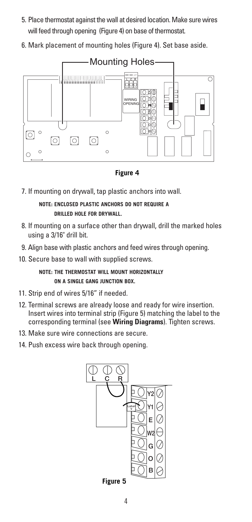 Mounting holes | Robertshaw 9420 User Manual | Page 4 / 12