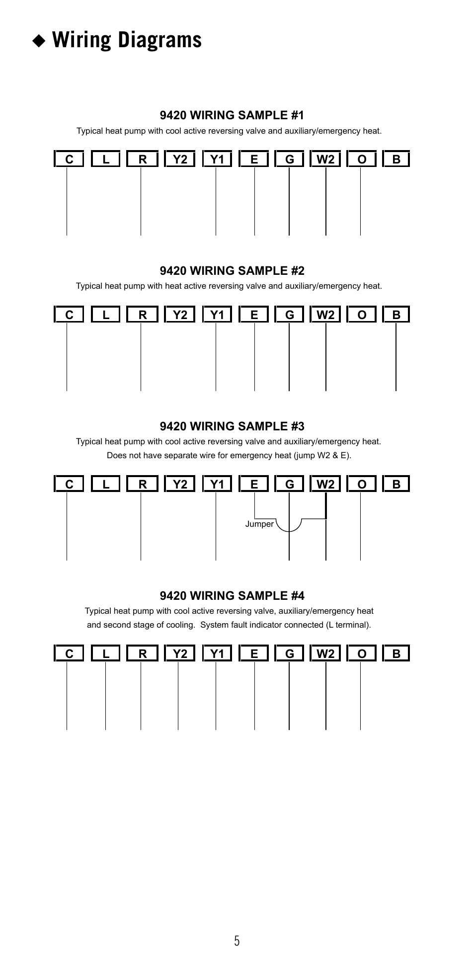 Wiring diagrams | Robertshaw 9420 User Manual | Page 5 / 12