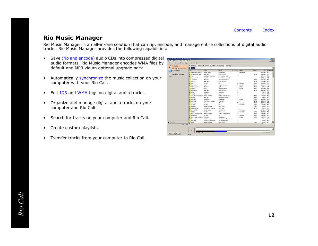 Rio music manager, Has b, Rio cali | Rio Audio Cali User Manual | Page 16 / 59