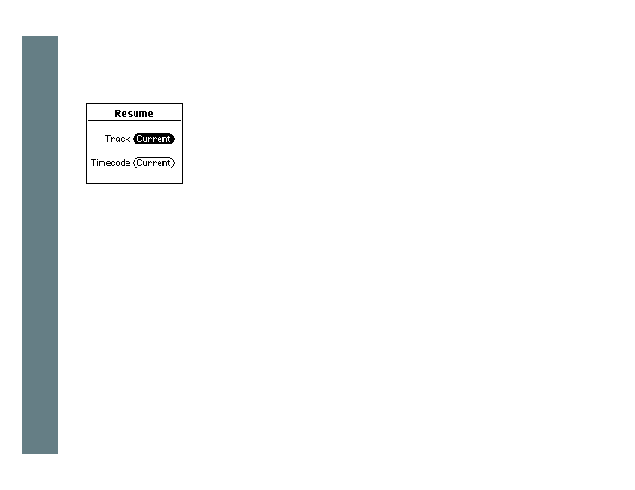 Resume, 1 press menu, 2 select settings | 3 select resume, 4 select resume options, Rio se510 | Rio Audio SE510 User Manual | Page 31 / 52