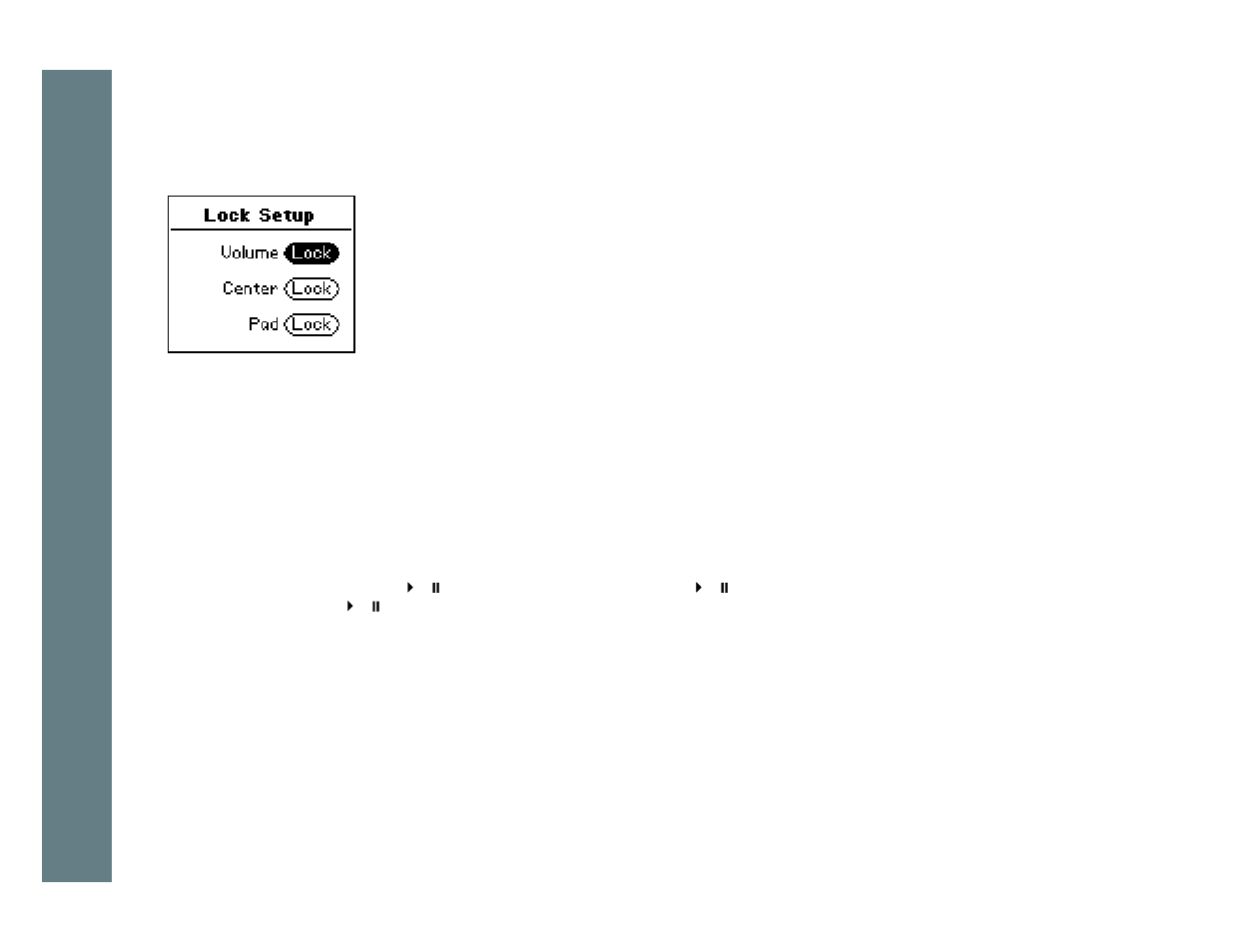 Lock setup, 1 press menu, 2 select settings | 3 select lock setup, 4 select lock volume and control pad options, Rio se510 | Rio Audio SE510 User Manual | Page 35 / 52