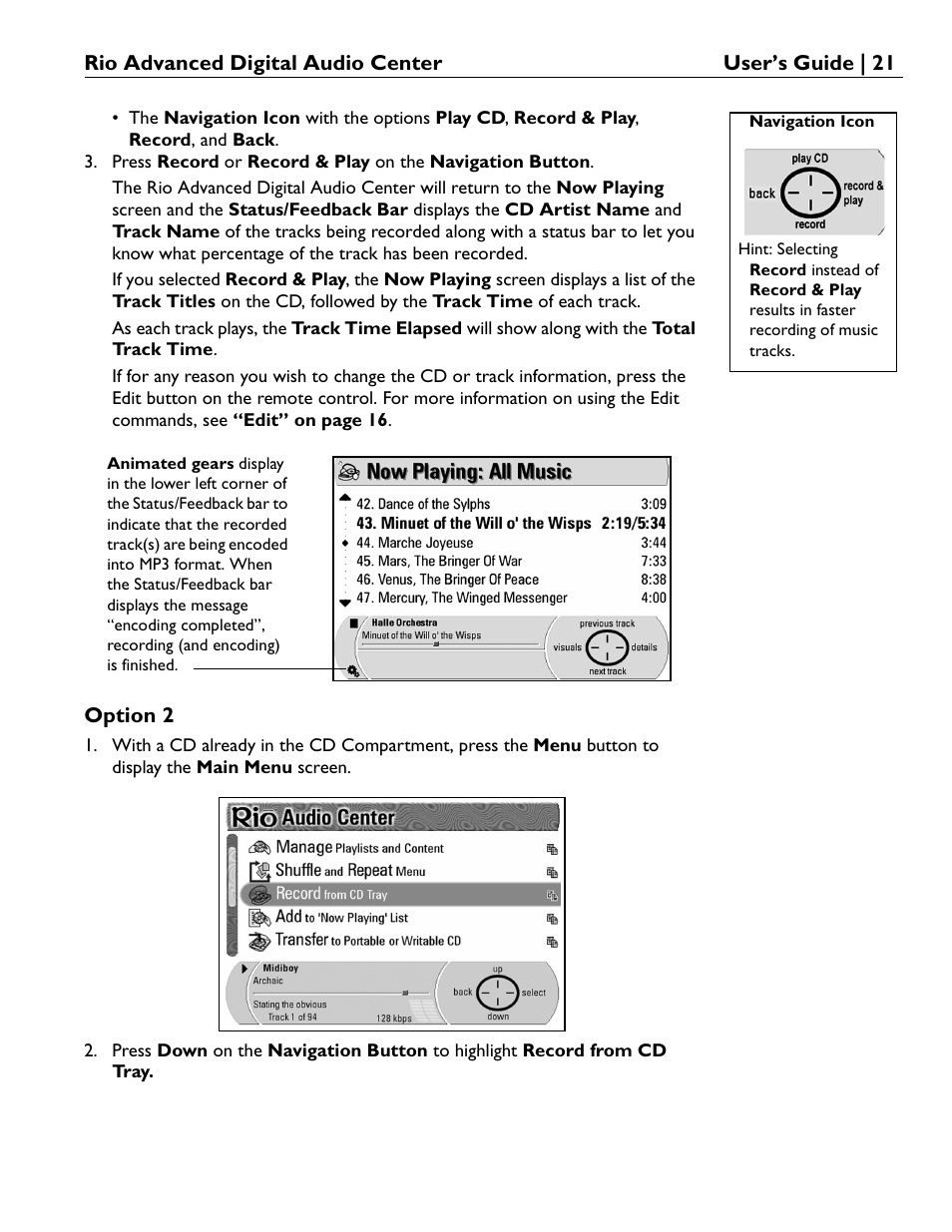 Rio Audio Advanced Digital Audio Center User Manual | Page 23 / 116