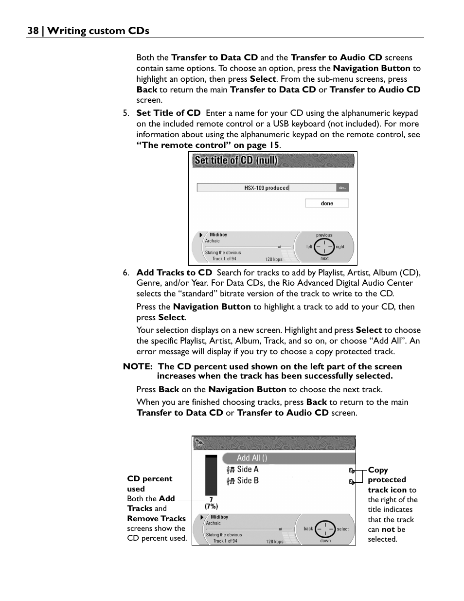 Rio Audio Advanced Digital Audio Center User Manual | Page 40 / 116