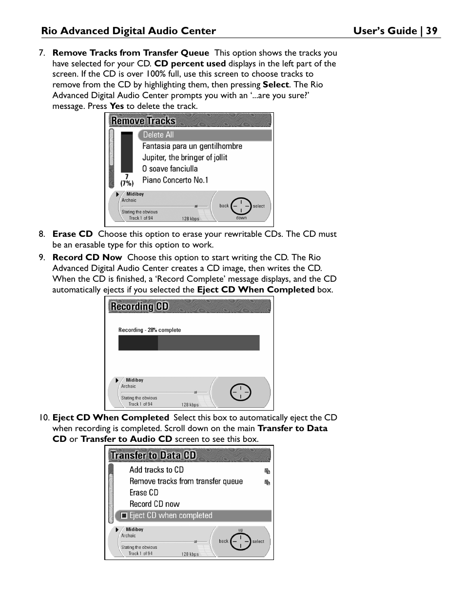 Rio Audio Advanced Digital Audio Center User Manual | Page 41 / 116