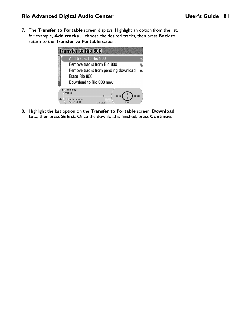 Rio Audio Advanced Digital Audio Center User Manual | Page 83 / 116