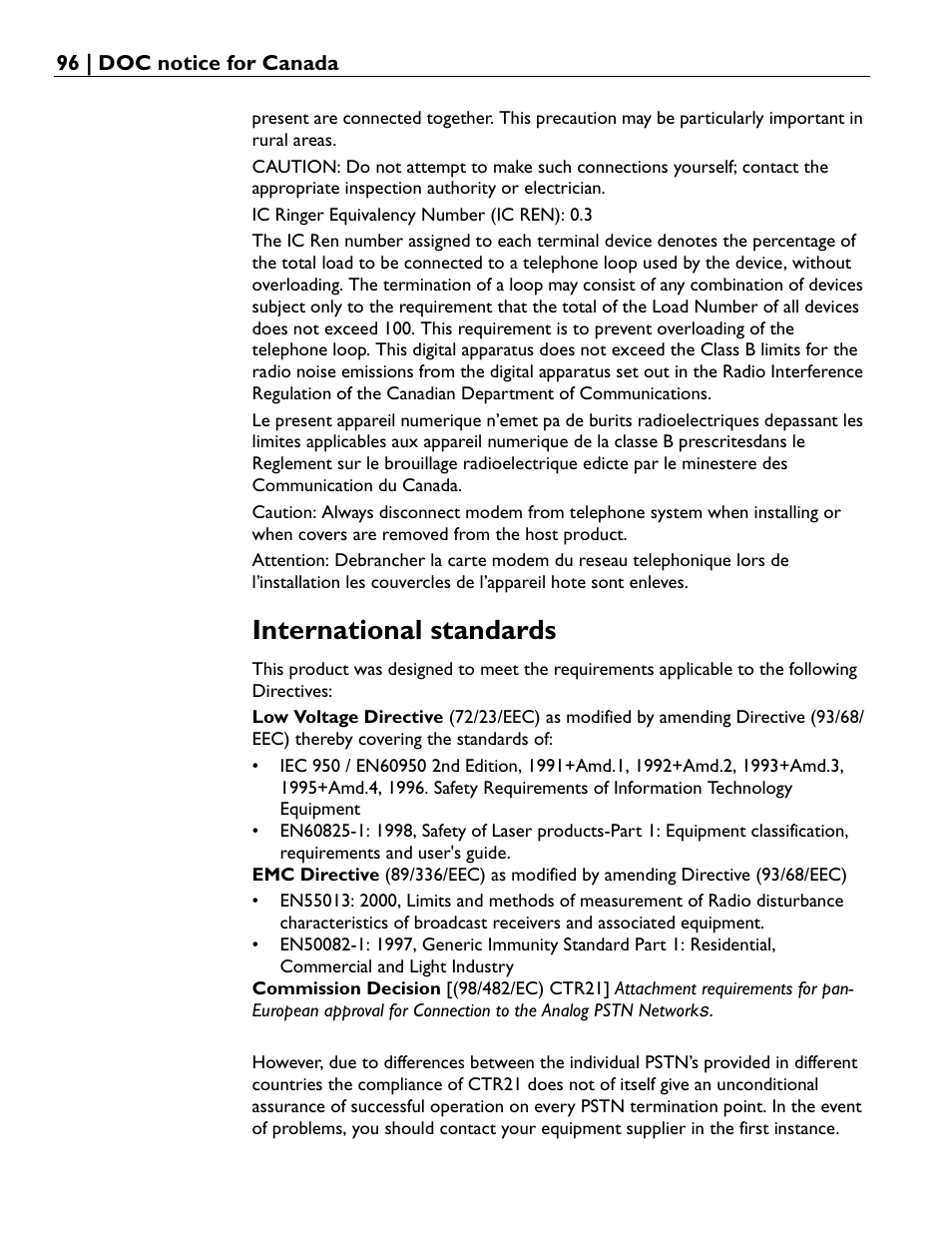 International standards | Rio Audio Advanced Digital Audio Center User Manual | Page 98 / 116