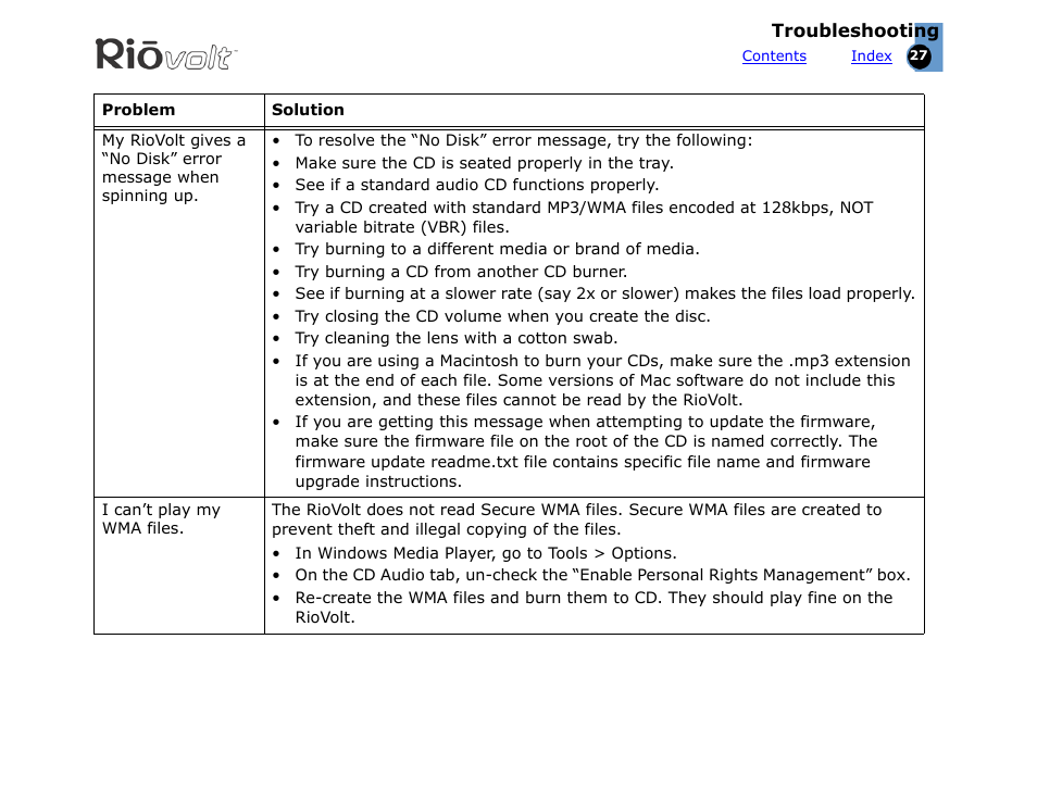 Rio Audio SP350 User Manual | Page 27 / 34
