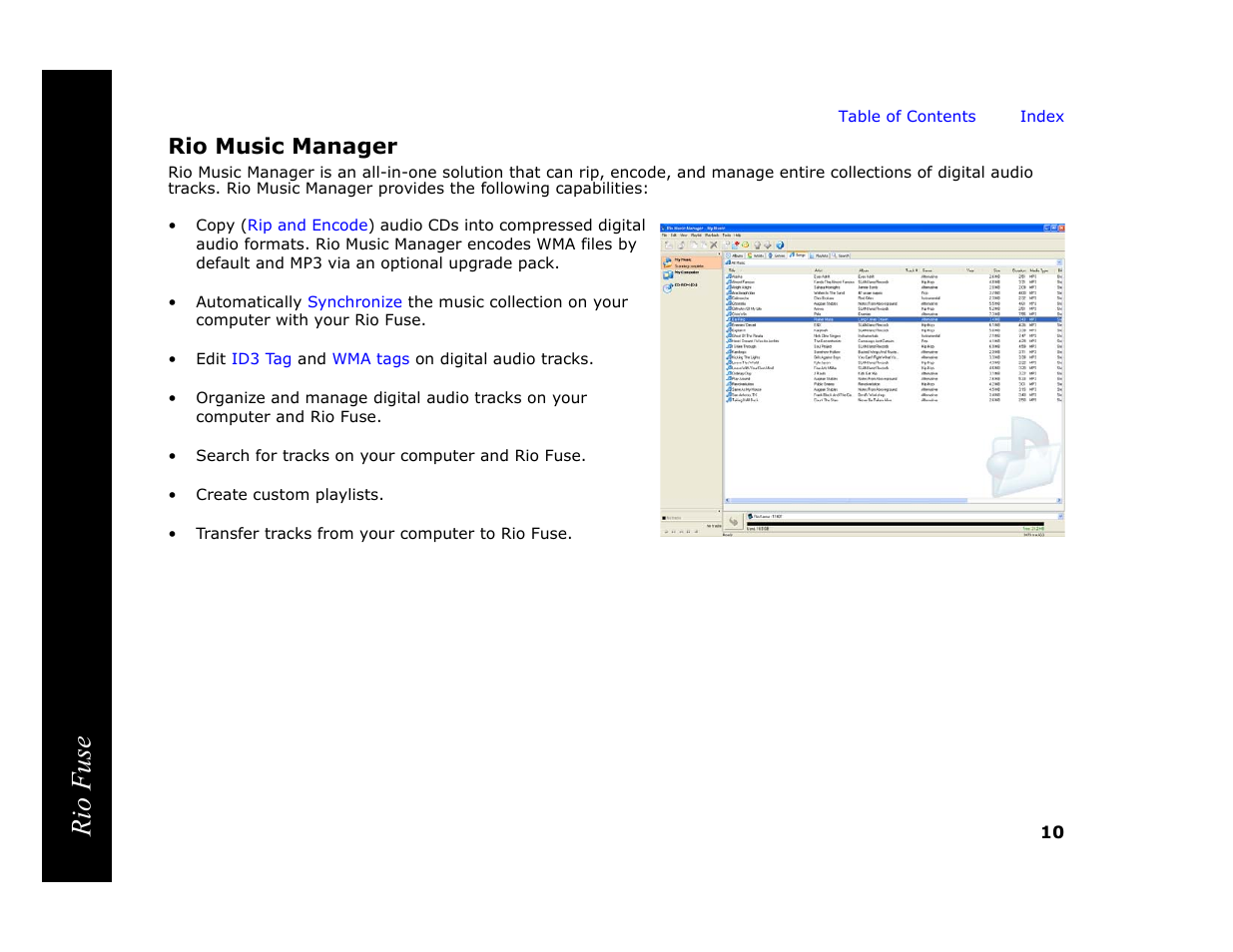 Rio music manager, Has b, Rio fuse | Rio Audio Rio Fuse User Manual | Page 14 / 54