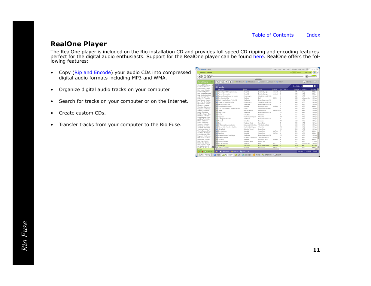 Realone player, Rio fuse | Rio Audio Rio Fuse User Manual | Page 15 / 54