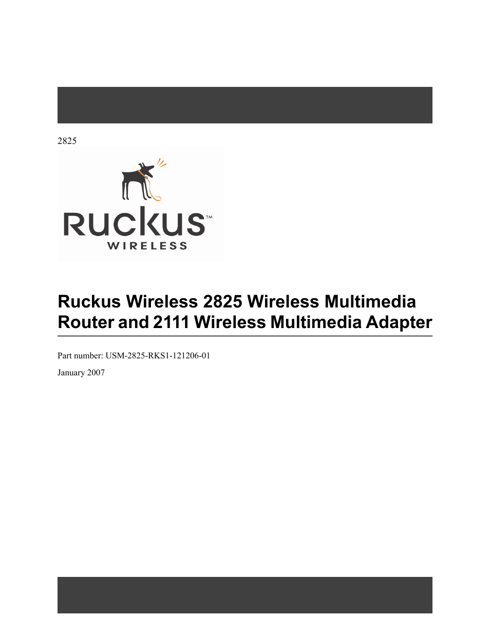 Ruckus Wireless 2825 User Manual | 64 pages