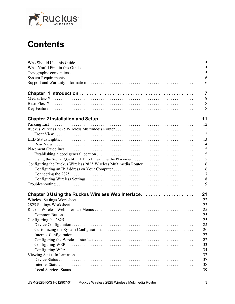 Ruckus Wireless 2825 User Manual | Page 3 / 64