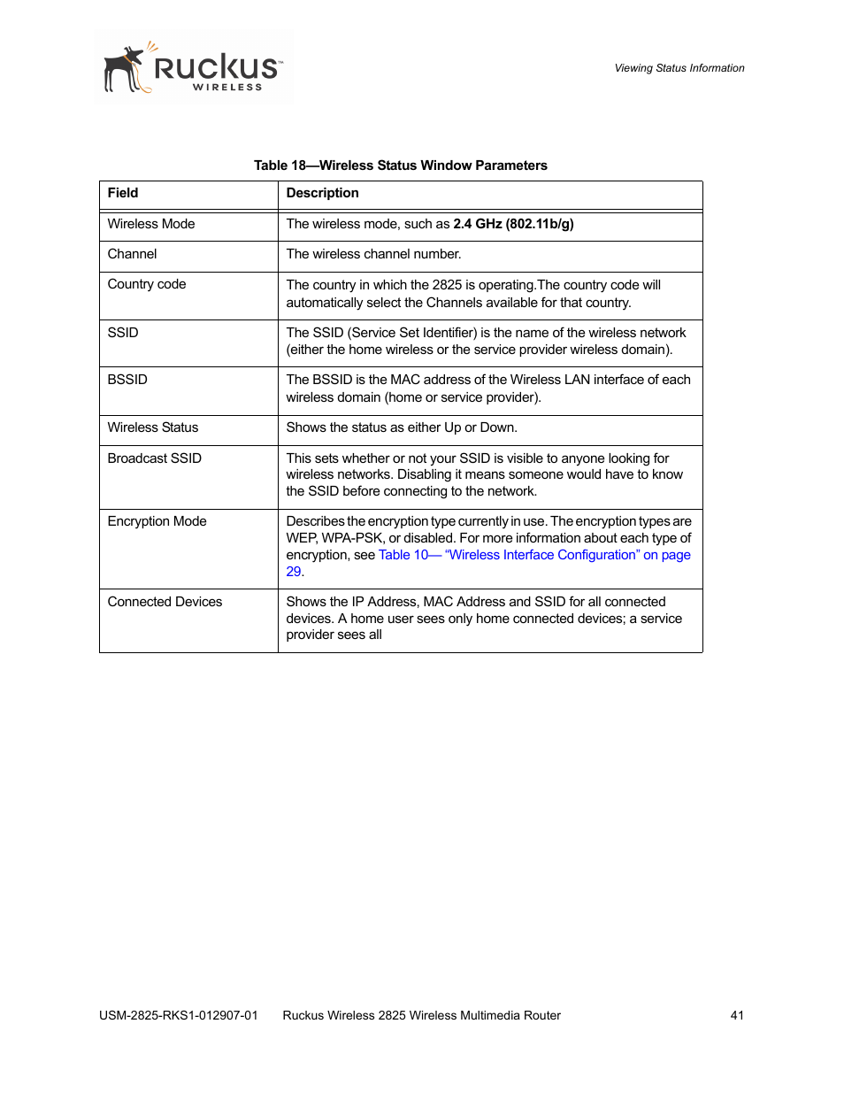 Table 18 | Ruckus Wireless 2825 User Manual | Page 41 / 64