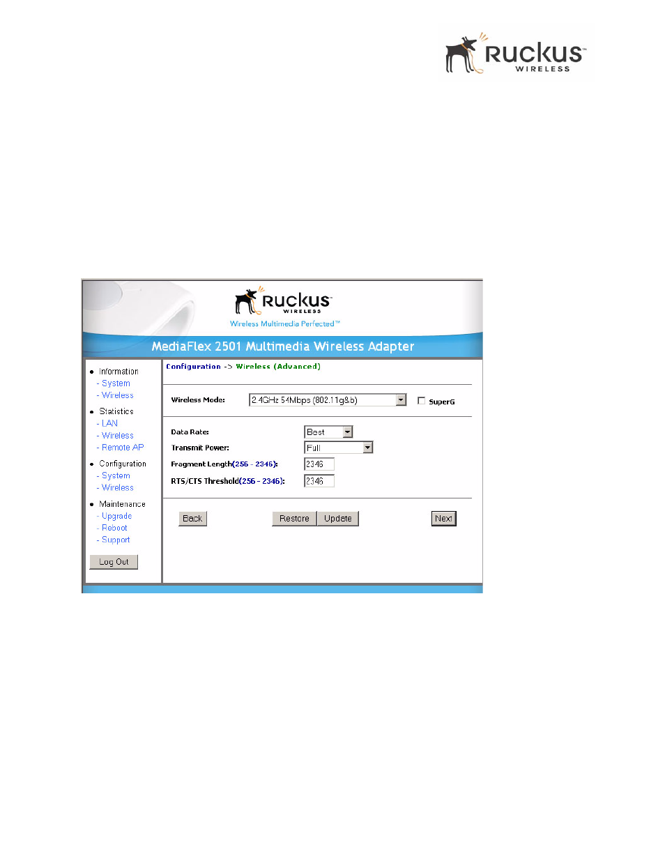 Advanced wireless configuration | Ruckus Wireless MF2501 User Manual | Page 28 / 52