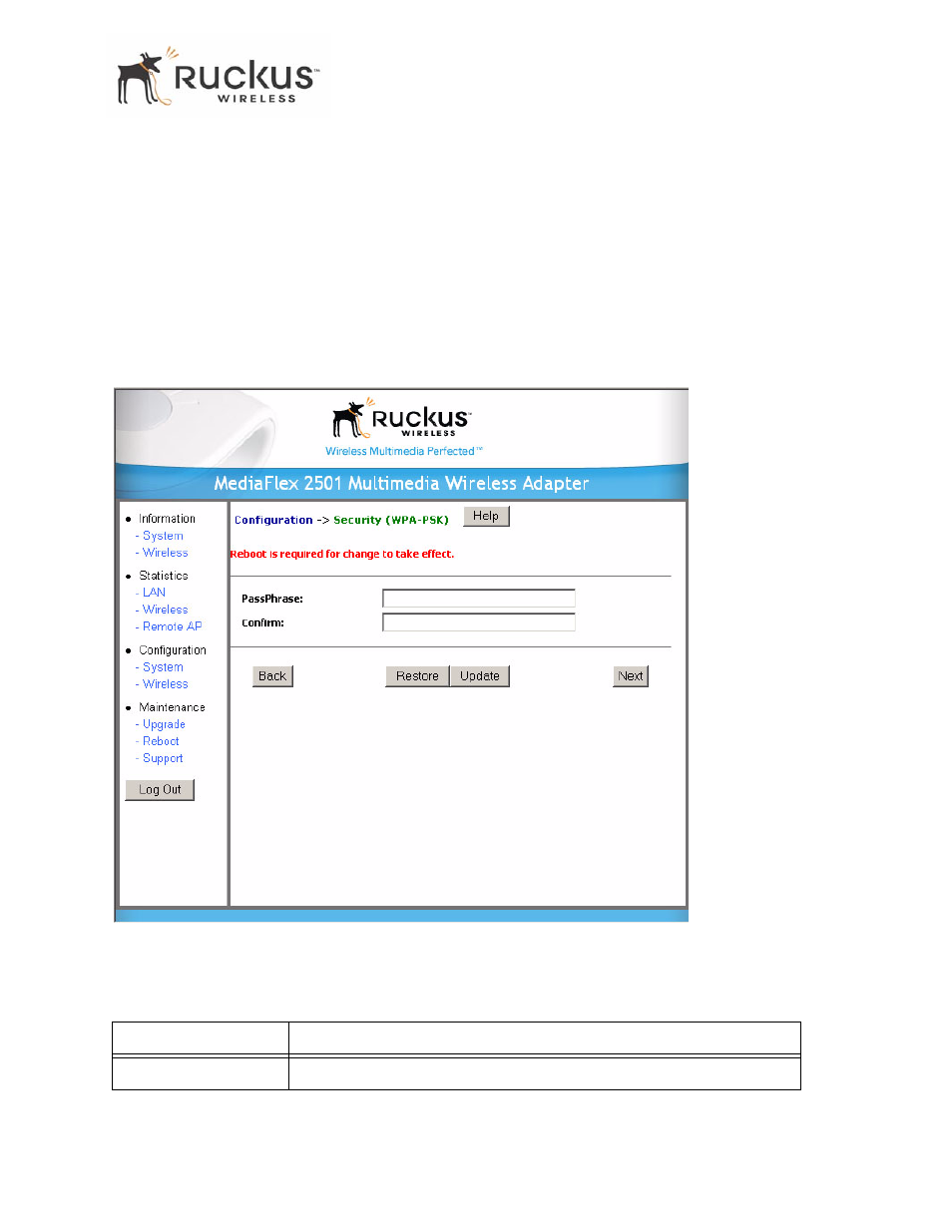 Configuring wpa psk | Ruckus Wireless MF2501 User Manual | Page 33 / 52
