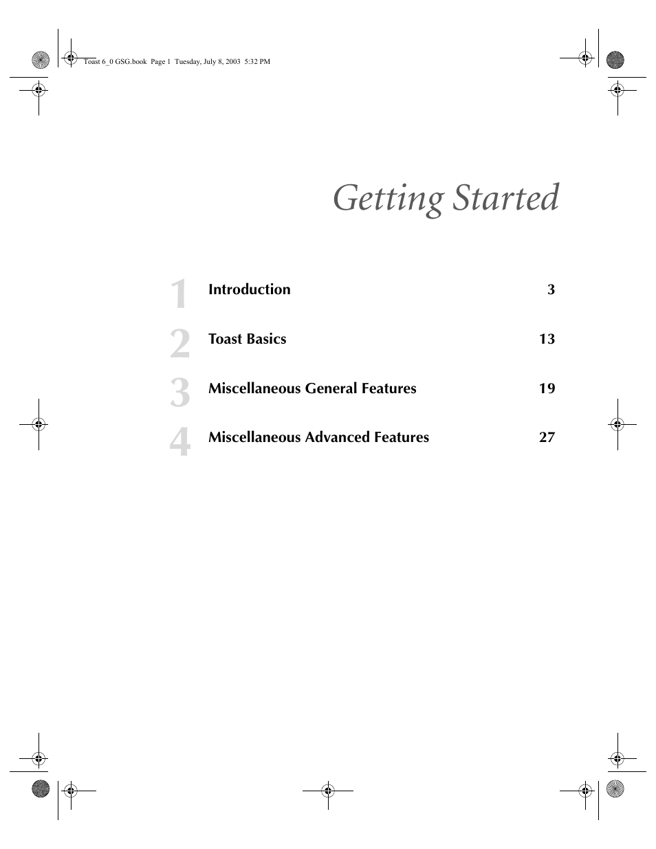 Getting started | Roxio TOAST 6 User Manual | Page 11 / 132