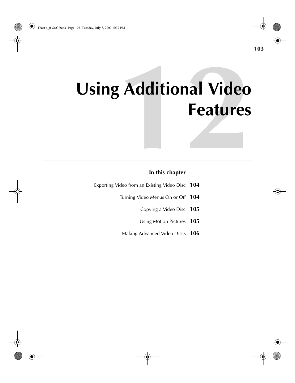 Using additional video features | Roxio TOAST 6 User Manual | Page 113 / 132