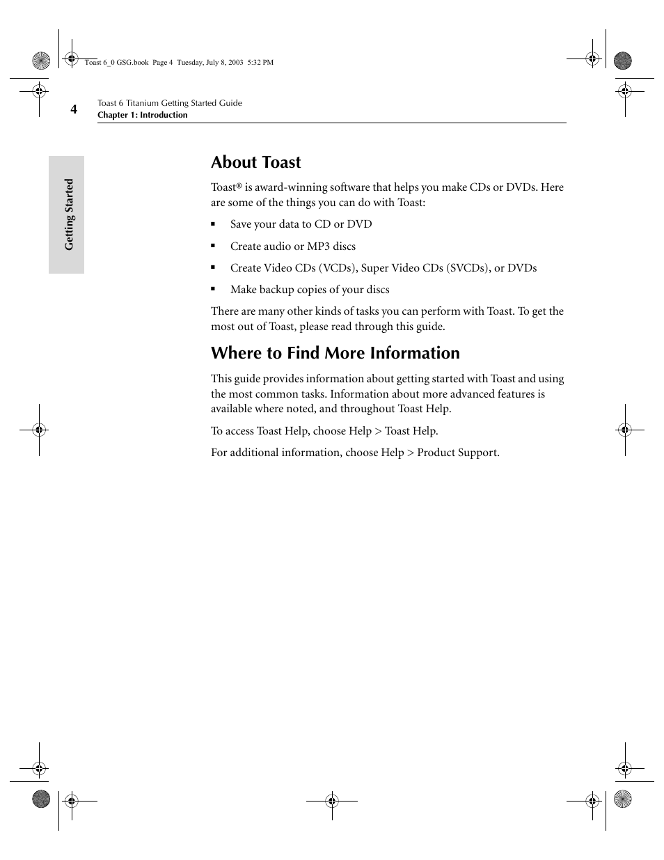 About toast, Where to find more information | Roxio TOAST 6 User Manual | Page 14 / 132