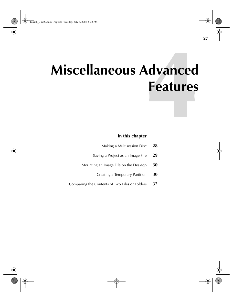 Miscellaneous advanced features | Roxio TOAST 6 User Manual | Page 37 / 132