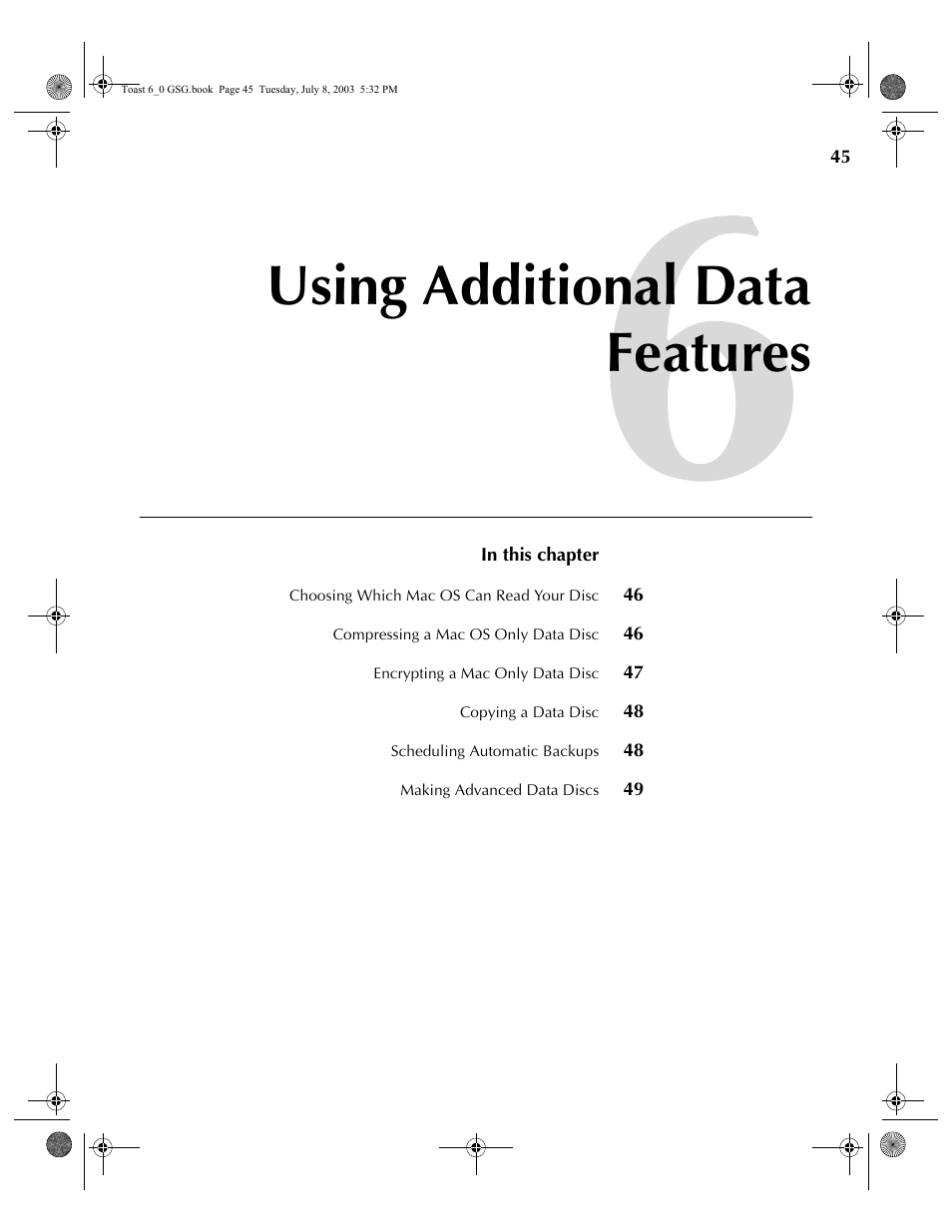 Using additional data features | Roxio TOAST 6 User Manual | Page 55 / 132