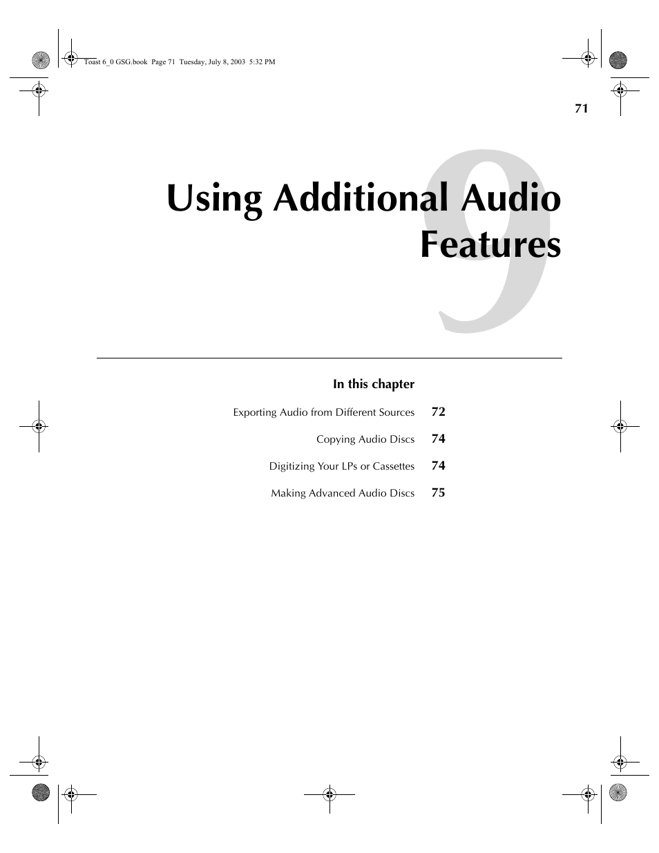 Using additional audio features | Roxio TOAST 6 User Manual | Page 81 / 132