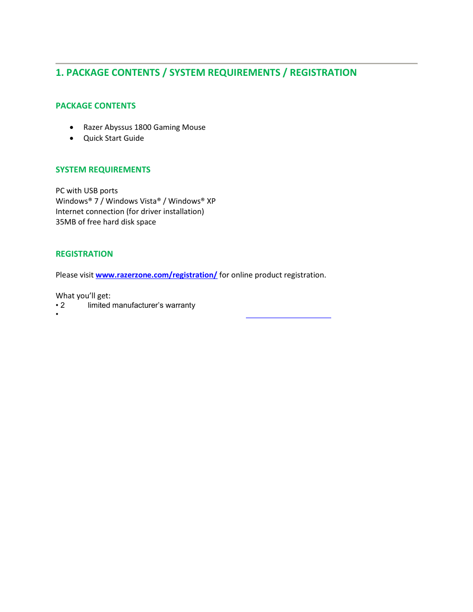Razer ABYSSUS 1800 User Manual | Page 2 / 16