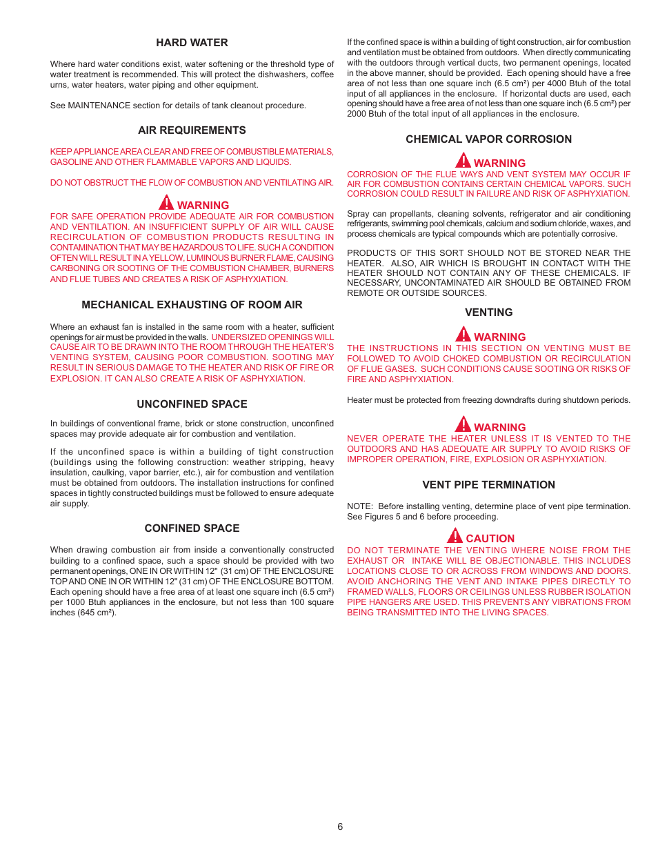 Reliance Water Heaters RUF 100 199 SERIES 101 User Manual | Page 6 / 36