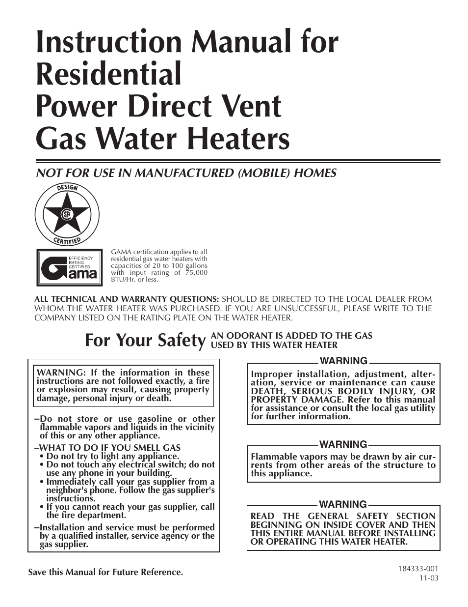 Reliance Water Heaters 606 User Manual | 40 pages