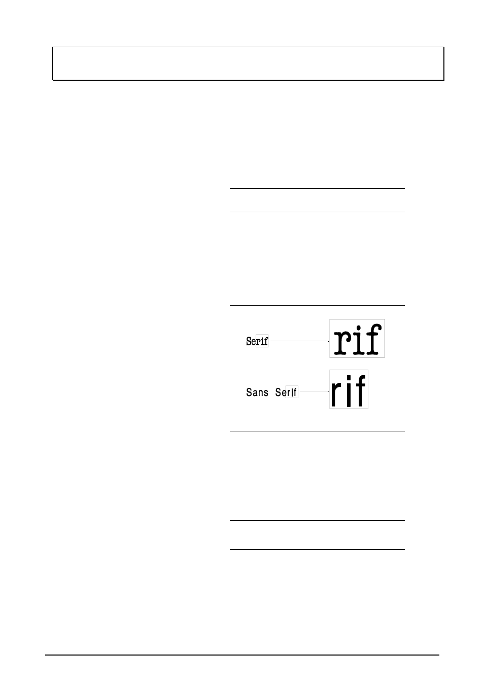 Fonts, Terminology, Font type | Serif or sans serif font type, Normal/italics | Rena DA615 User Manual | Page 50 / 82