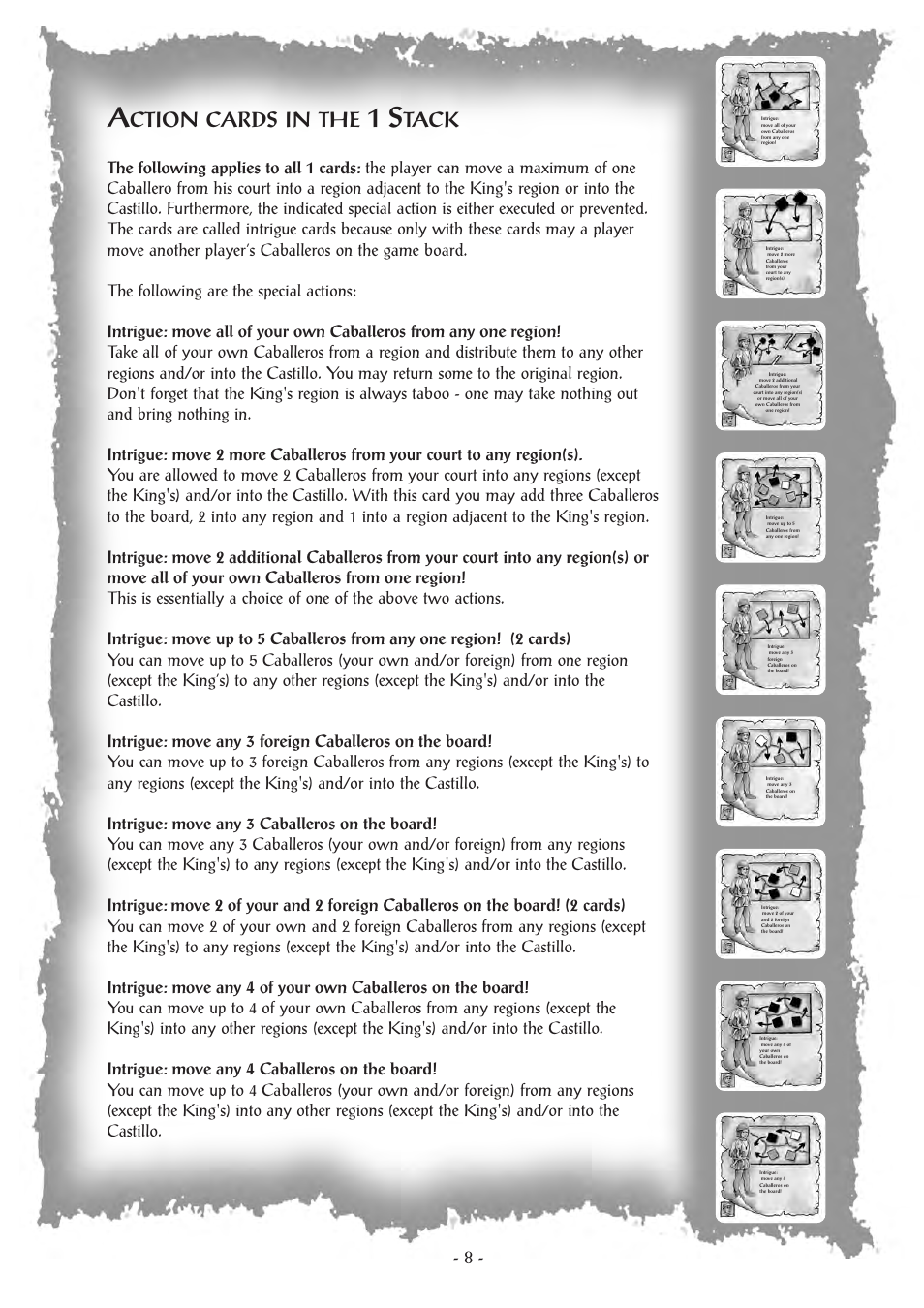 Ction cards in the, Tack | Rio Grande Games El Grande Decennial 80 User Manual | Page 8 / 20