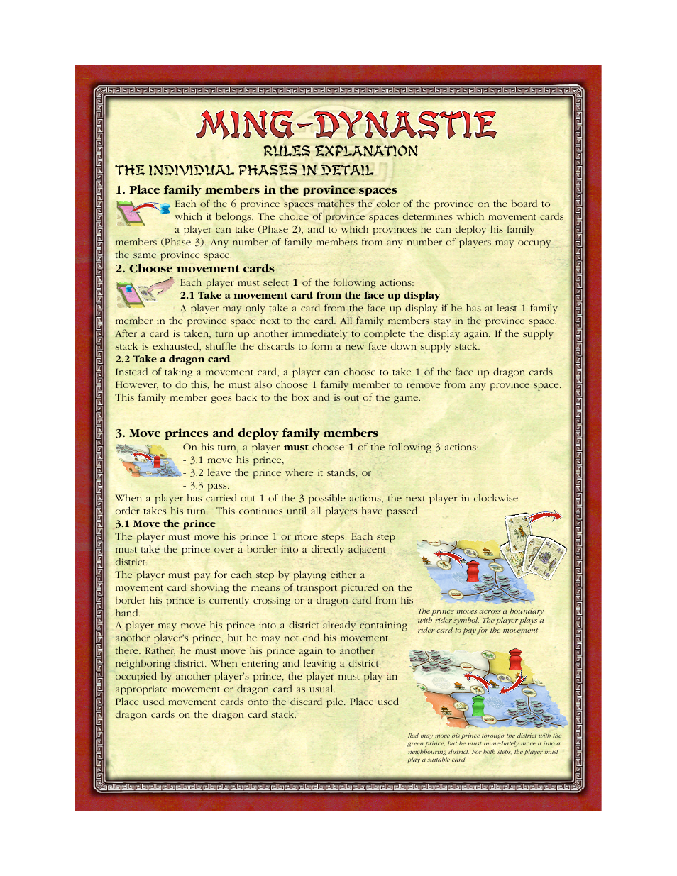 Rules explanation the individual phases in detail | Rio Grande Games Ming Dynasty 233 User Manual | Page 3 / 6