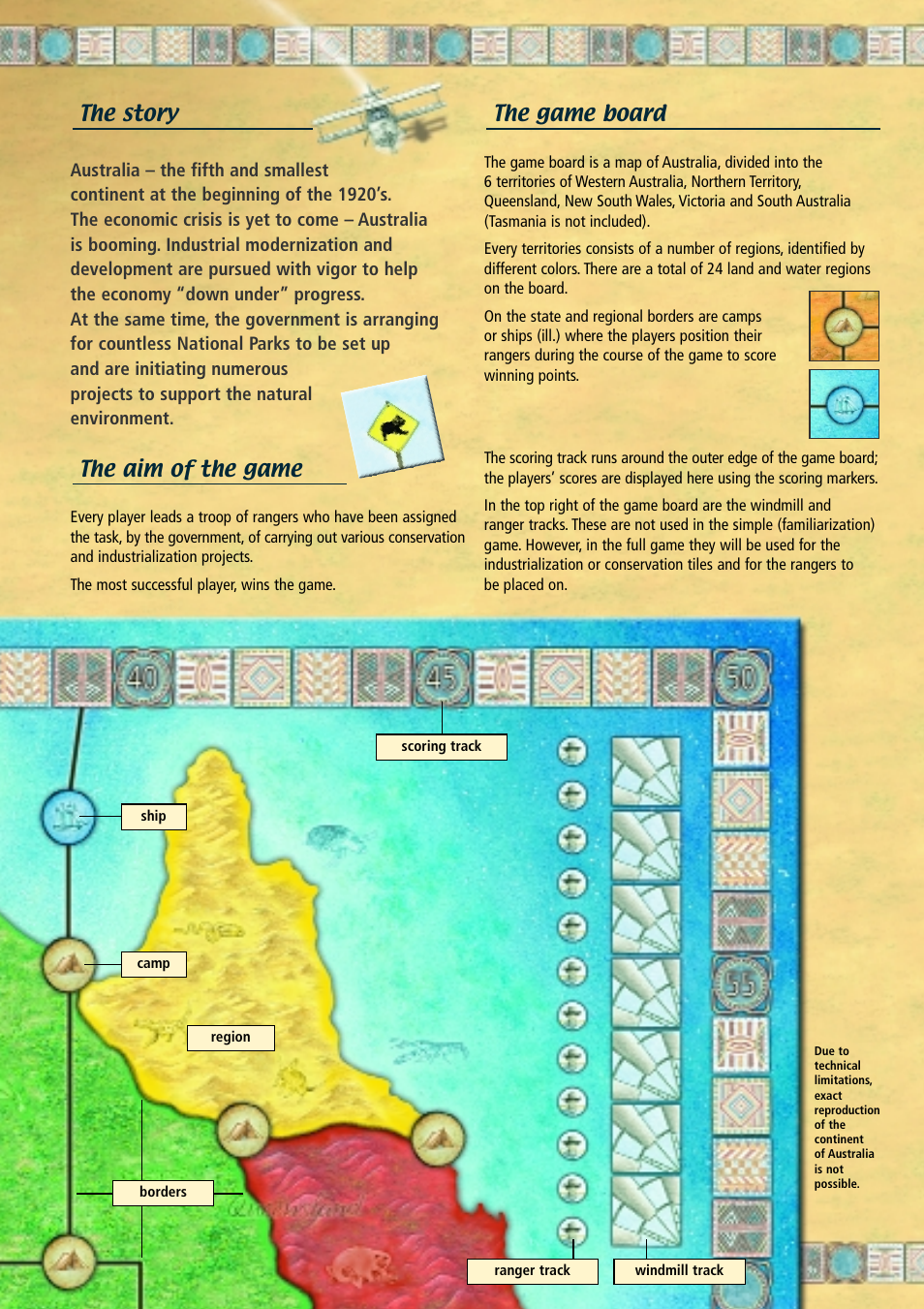 The story, The aim of the game, The game board | Rio Grande Games Australia 27 User Manual | Page 2 / 8