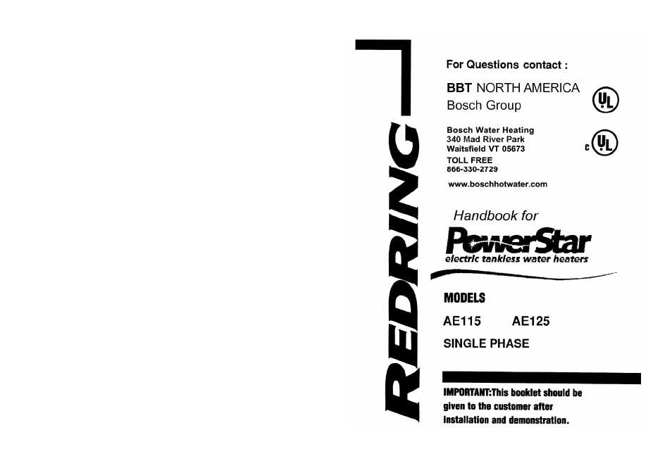 Redring AE115 User Manual | 16 pages