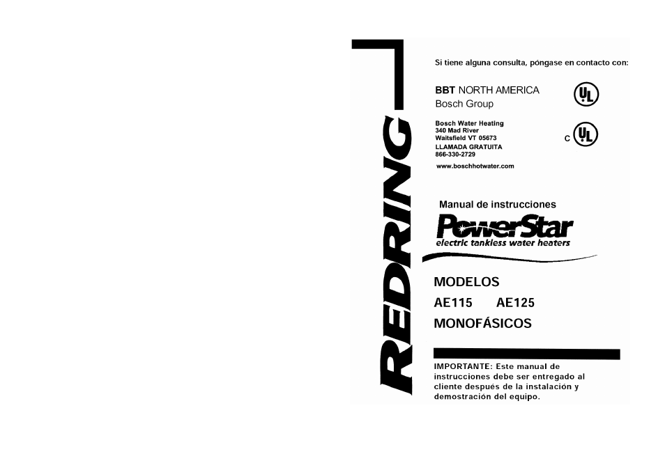 Bbt north america, Bosch group, Exclusions | Redring AE115 User Manual | Page 16 / 16