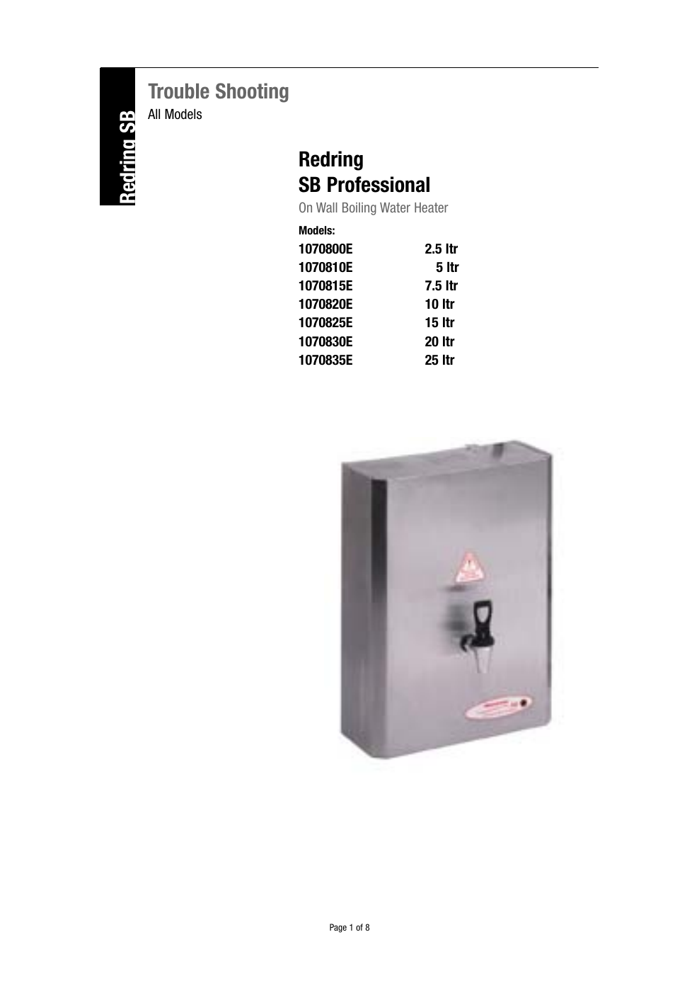 Redring 1070815E User Manual | 8 pages