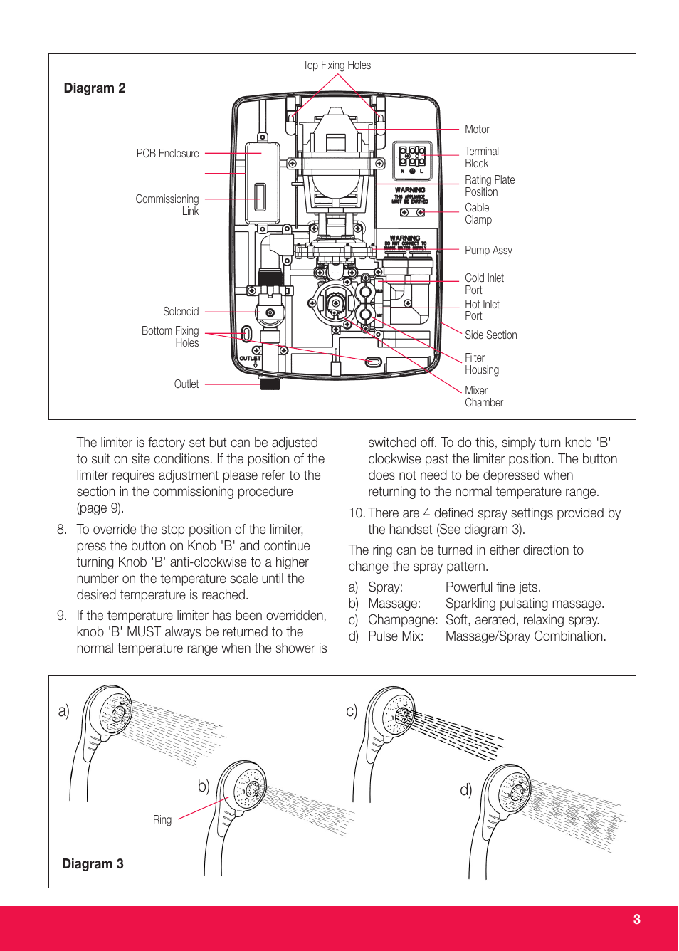 A) b) c) | Redring 520M User Manual | Page 3 / 12