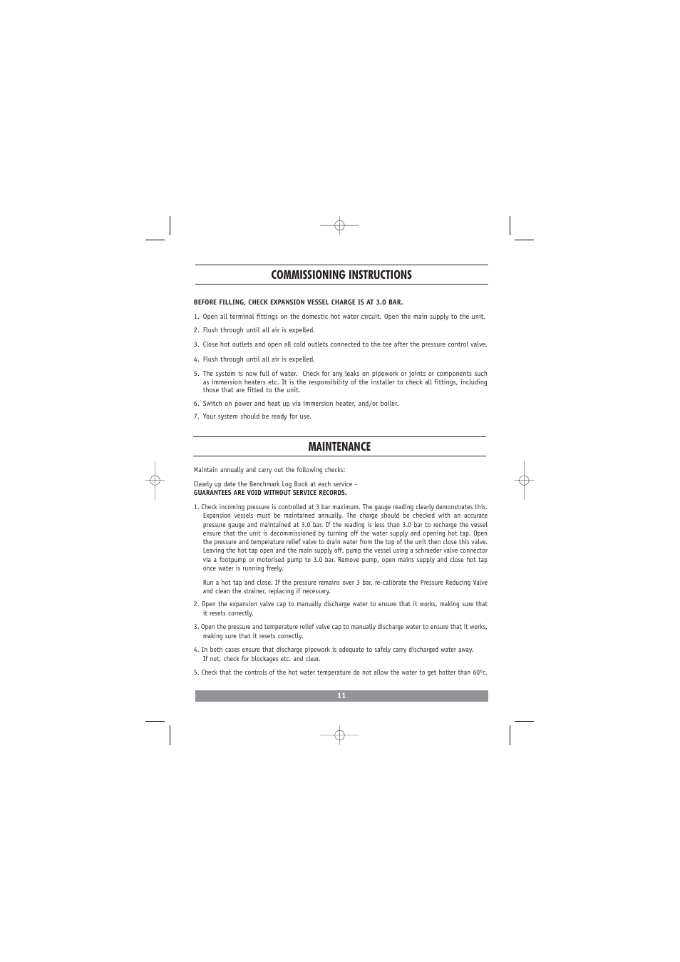 Commissioning instructions, Maintenance | Redring DC3810 User Manual | Page 12 / 24