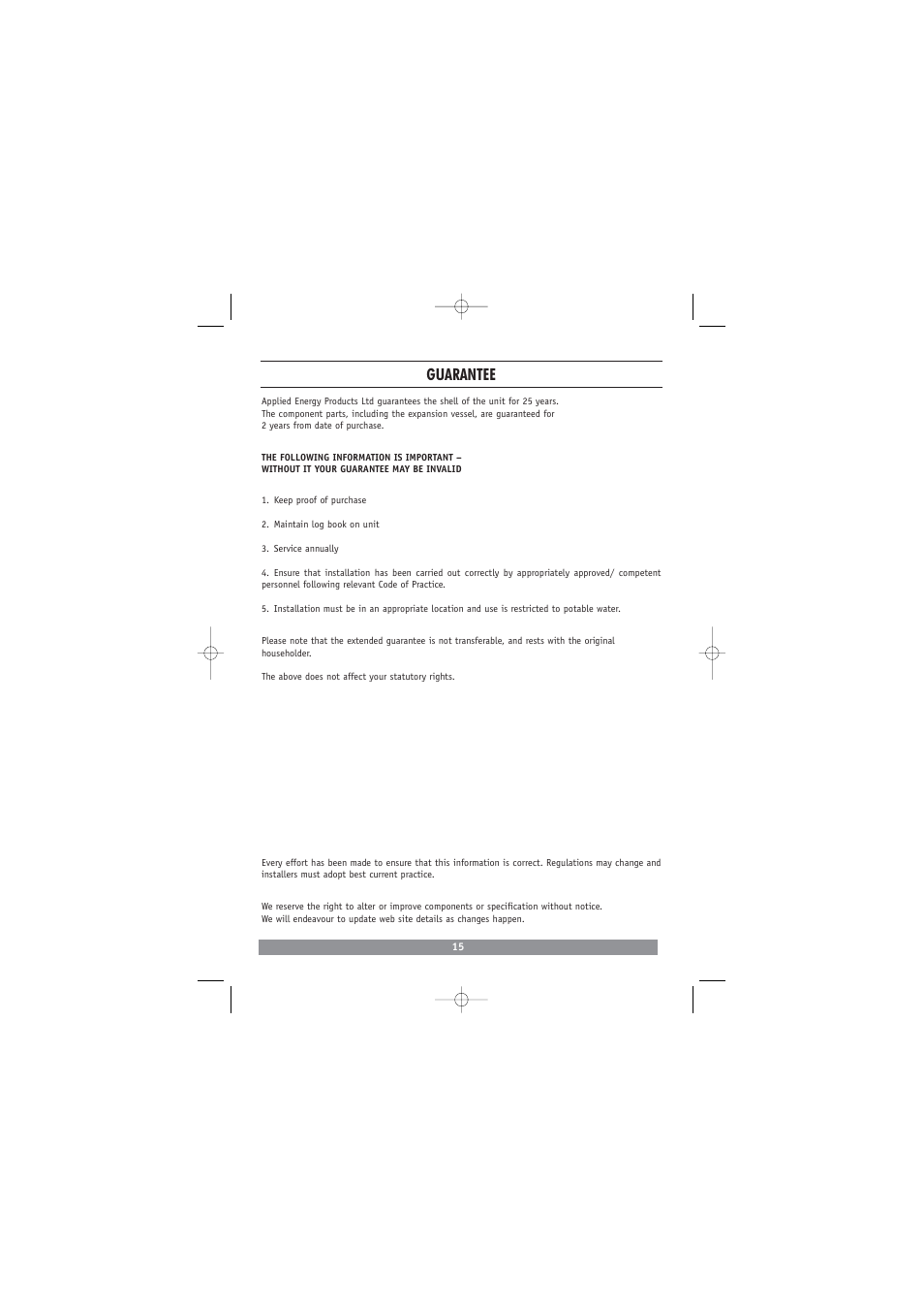 Guarantee | Redring DC3810 User Manual | Page 16 / 24